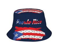 Cappello da Secchio Bandiera di Porto Rico Protezione del Sole Bucket Hat Impermeabile Cappello da Pescatore per Golf Summer Escursionismo