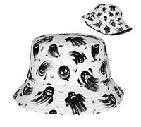 Cappello da Secchio Carini Fantasmi Neri dei Cartoni Animati Protezione del Sole Cappello da Pescatore Unisex Cappellino per Summer Golf Pesca