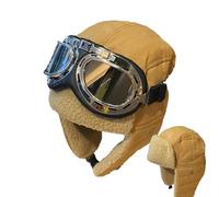 Cappello Da Soldato Con Occhiali - Berretto Da Ciclismo Invernale Da 30 Cm, Berretto Con Paraorecchie Foderato In Pile Spesso Per Donna Uomo, Copricapo Caldo Antivento | Sci Snowboard Trekking Moto Sp