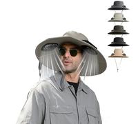 Cappello da sole a tesa larga, cappello da sole a tesa larga per uomini e donne, doppia ricarica solare e USB, 3 velocità del vento, traspirante e protezione UV, cappello da pesca rinfrescante con