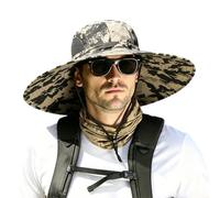 Cappello da sole a tesa larga con 2 ventilatori solari, cappello da pescatore per uomo e donna, UPF 50+, cappello da pesca e spiaggia con ventilatore integrato, Senza ventole, Taglia unica