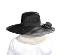Cappello da sole a tesa larga con ventilatore solare, cappello a cubo UPF 50 con ventilatore integrato - impermeabile per campeggio spiaggia viaggi e attività ciclistiche