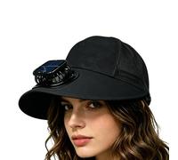 Cappello da sole a tesa larga con ventilatore solare: cappello di raffreddamento regolabile con ventilazione, cappello portatile con protezione UV per esterni, cappello di ventilazione con energia