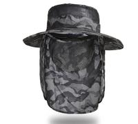 Cappello da Sole a Tesa Larga in Rete con Patta Staccabile per il Collo per Viso
