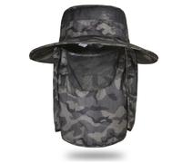 Cappello da Sole a Tesa Larga in Rete con Patta Staccabile per il Collo per Viso