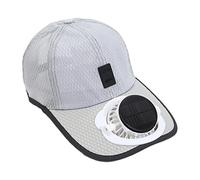 Cappello da sole, cappello da sole con ventole ad energia solare, regolazione a tre velocità, per uomini, papà, giardinaggio, sport all'aperto, costruzione, lavoro, viaggi estivi, Grigio chiaro, L