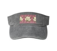 Cappello da sole con stampa rosa bianca dell'amore, alla moda e versatile, unisex, un articolo indispensabile per sport all'aria aperta/viaggi/uso quotidiano, grigio, taglia unica
