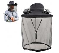 Cappello Da Sole Con Ventilatore A Energia Solare Per Uomo E Donna - Cappello Safari A Tesa Larga Con Protezione UVs, Doppio Ventilatore Solare E Rete Traspirante - Per Pesca(Gray)