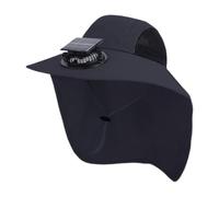 Cappello da sole con ventilatore | Cappelli a ventaglio solare a tesa larga | Copricapo impermeabile con protezione UV | Berretto da pesca con patta per collo con ricarica USB, visiera estiva traspira