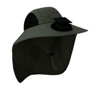 Cappello da Sole con Ventola - Capello A Tesa Larga con Ventilazione Solare - Protezione Nuca Ricaricabile USB per Donna Uomo All'Aperto Escursionismo Viaggio Spiaggia Campeggio