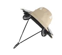 Cappello da sole con ventola refrigerante rimovibile, ricarica USB e solare, lunga durata della batteria, forte aria, confortevole, tessuto ventilato per attività all'aperto e viaggi quotidiani, cachi