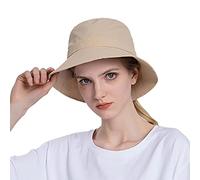 Cappello da sole da donna a tesa larga cappello da spiaggia regolabile cappello da pescatore cappelli estivi da uomo cappello da sole, Beige, Taglia unica