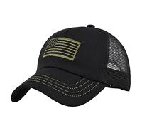 Cappello da sole da donna con ricamo a stella, in cotone, cappello da camionista, berretto da baseball con portamatite, Nero , Taglia unica