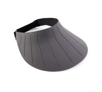 Cappello da sole da donna con tesa larga per protezione dai raggi UV e design adatto alla coda di cavallo, traspirante, per spiaggia, pesca, viaggi, nero (grigio)