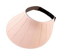 Cappello da sole da donna con tesa larga per protezione dai raggi UV e design adatto alla coda di cavallo, traspirante, per spiaggia, pesca, viaggi, nero (rosa)