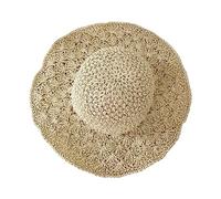 Cappello da sole da donna, leggero, pieghevole/ripiegabile, Beige, Taglia unica