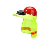Cappello da sole da lavoro su strada con modulo ventilatore solare, finiture riflettenti e patta per il collo per lavori all'aperto in condizioni meteorologiche luminose