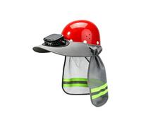 Cappello da sole da lavoro su strada con modulo ventilatore solare, finiture riflettenti e patta per il collo per lavori all'aperto in condizioni meteorologiche luminose