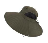 Cappello da Sole da Uomo a Tesa Larga UPF 50+, Leggero, Estivo, in Rete, con Tesa da 5,9 Pollici, per Spiaggia, Campeggio, Escursionismo e Pesca.(Green)