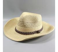 Cappello da Sole da Uomo Cappello di Paglia da Uomo A Tesa Larga Berretto Pieghevole da Spiaggia Big Bone Men Plus Size Cappello Fedora, Hollow out, 7 1/4-7 3/8