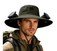 Cappello da sole da uomo ventilato per uso stagionale, piccolo dettaglio a ventaglio, tesa larga con pannelli per il flusso d'aria, copricapo leggero per corse scolastiche e abiti per il fine