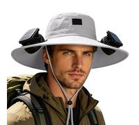 Cappello da sole da uomo ventilato per uso stagionale, piccolo dettaglio a ventaglio, tesa larga con pannelli per il flusso d'aria, copricapo leggero per corse scolastiche e abiti per il fine