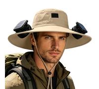 Cappello da sole da uomo ventilato per uso stagionale, piccolo dettaglio a ventaglio, tesa larga con pannelli per il flusso d'aria, copricapo leggero per corse scolastiche e abiti per il fine
