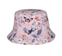 Cappello Da Sole Elegant Flowers And Butterflies Black Cappellino a