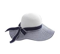 Cappello da Sole Estivo Cappello da Sole Estivo con Fiocco a Strisce Bianche e Nere al Vento alla Moda Cappello da Spiaggia in Paglia da Donna Bello Cappello a Tesa Larga