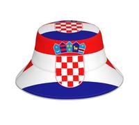 Cappello da sole estivo con bandiera della Repubblica di Croazia, pieghevole, per esterni, escursionismo, campeggio, pesca, nero, taglia unica