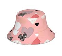 Cappello da sole estivo con stampa astratta con grafico d'amore, pieghevole, per esterni, escursionismo, campeggio, pesca, nero, taglia unica