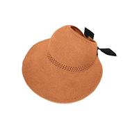 Cappello da Sole Estivo da Donna, a Tesa Larga, con Cilindro Vuoto, Pieghevole, da Viaggio all'aperto, con Patta sul Collo, da Pescatore(Caramel)