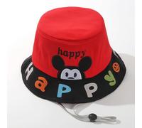 Cappello da Sole in per Bambini, adatto per bambine e bambini, cappello da sole da spiaggia pieghevole, circonferenza del cappello: 53-55 cm, Nero-felice