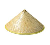 Cappello da sole orientale cinese, realizzato a mano, in paglia di riso, turismo, per agricoltori, pesca, giallo, asiatico, fatto a mano, cappello da campanile (beige, taglia unica)
