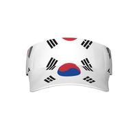 Cappello da sole per adulti con bandiera della Repubblica di Corea con parte superiore cava, nessun imbottitura, nessun effetto sull'acconciatura, realizzato in 100% poliestere. Nero