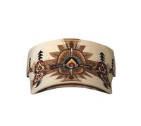 Cappello da sole per adulti con pittura nativa americana con parte superiore cava, senza imbottitura, nessun effetto sull'acconciatura, realizzato in 100% poliestere. Nero