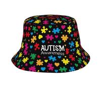 Cappello da Sole per autismo per Uomo e Donna, Cappello a Secchiello per la consapevolezza dell'autismo, Berretto Pieghevole, Ideale per Escursionismo, Spiaggia, Pesca, Estate, Safari.