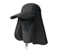 Cappello da sole per escursioni all'aperto, traspirante, regolabile, protezione solare con copertura per il viso staccabile e patta per il collo, cappello da pesca con patta per il collo staccabile