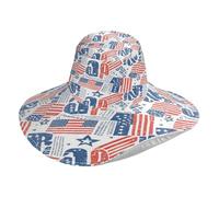 Cappello da sole pieghevole a tesa larga stile americano con cinghia antivento regolabile protezione UV per spiaggia escursionismo ciclismo viaggi quotidiani colorato