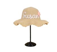 Cappello da sole ricamato personalizzato, cappello di paglia personalizzato per bambini con nome, regali per feste nuziali