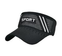 Cappello da sole superiore vuoto, cappello da visiere estive - visiere estive da spiaggia, cappelli parasole estivi assorbono il sudore per l'uso quotidiano e i viaggi, Nero