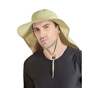 Cappello da Sole Unisex con Protezione dai Raggi UV, con Protezione del Collo 33 cm e Tesa Larga 12 cm, per all'aperto Safari Pesca Giardinaggio - 56-60 Khaki