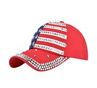 Cappello da sole unisex con ricamo a stella in cotone, Rosso, Taglia unica