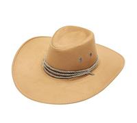 Cappello da spiaggia con cordino per adulti casual tinta unita moda estiva cappello da sole da cowboy a tesa larga da viaggio cappello da sole giovane selvaggio e tre camicia ragazzo manica lunga