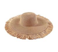 Cappello da spiaggia da donna in paglia a tesa larga UPF 50, protezione solare in paglia, cappello leggero traspirante boho a tesa larga cappelli da spiaggia e cappelli con visiera in carta di paglia