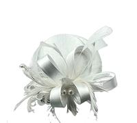 Cappello da sposa con fiocco in rete, donna, for feste, cocktail, tè e altro ancora(Beige)