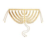 Cappello Da Sposa Con Perline A Mano Cappello Gioielli Monete In Perlinea A Moneta Con Perline Golden Chain Per L'accessorio Per Capelli La Festa Addio Nubilato