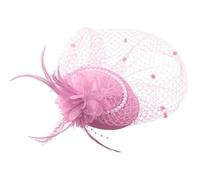 Cappello da sposa con rete e piume elegante copricapo per donna perfetto per eventi di gare e occasioni nuziali (One Size)