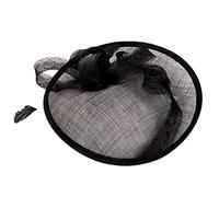 Cappello da sposa in rete da donna fascinator alla moda con nastri e cappello da baseball visiera abete calcio, Nero , Taglia unica