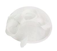 Cappello da sposa in rete da donna fascinator alla moda con nastri e cappello da baseball visiera abete calcio, bianco, Taglia unica